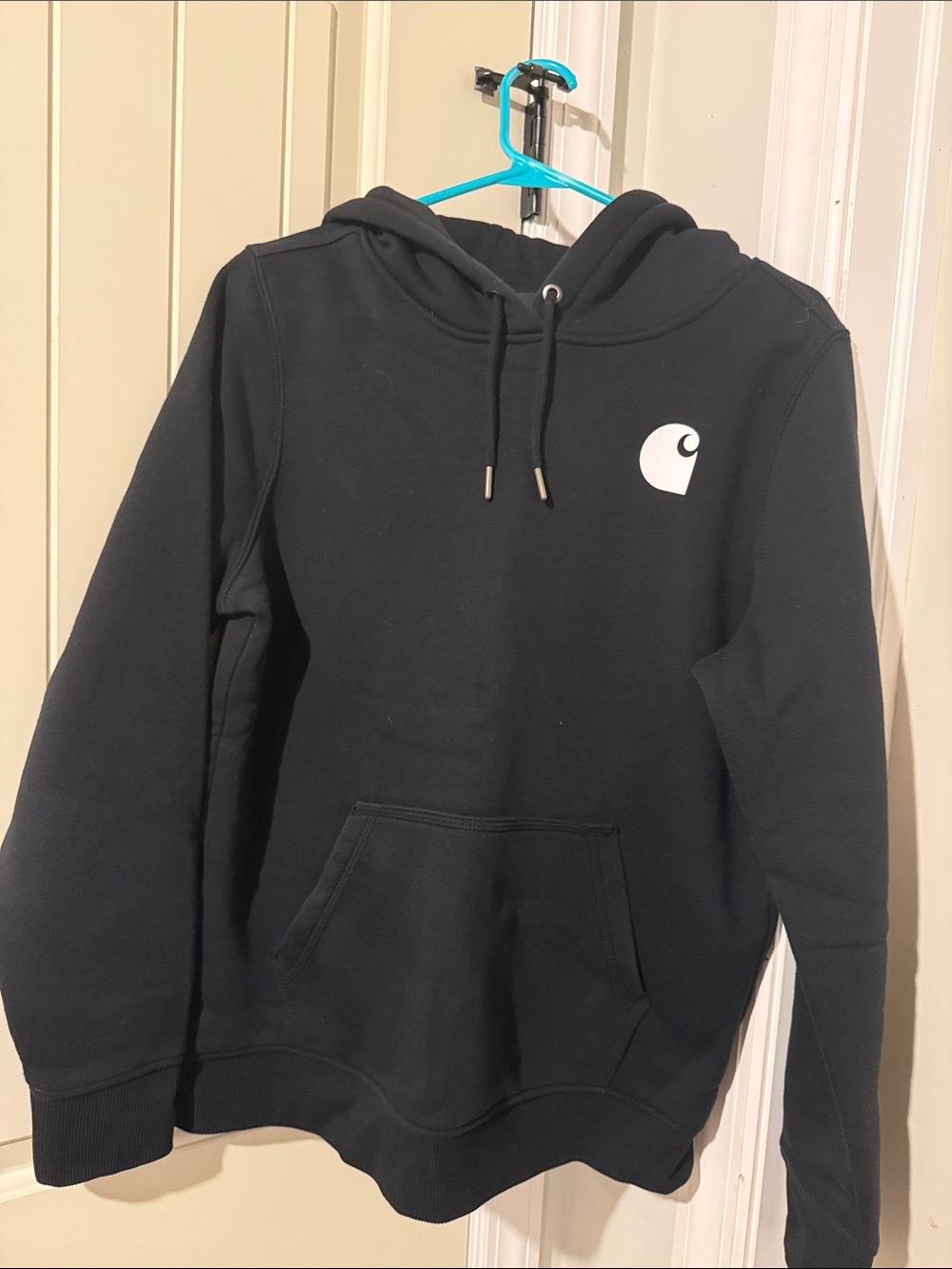 NWOT Carhartt Black Women's Crewneck Hoodie with White Logo